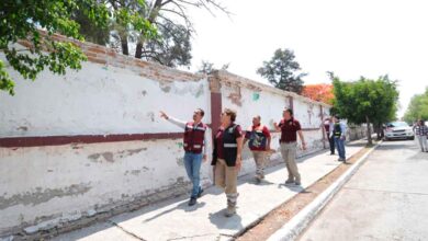 Supervisan autoridades condiciones de la barda perimetral en el panteón de Las Flores para prevenir riesgos